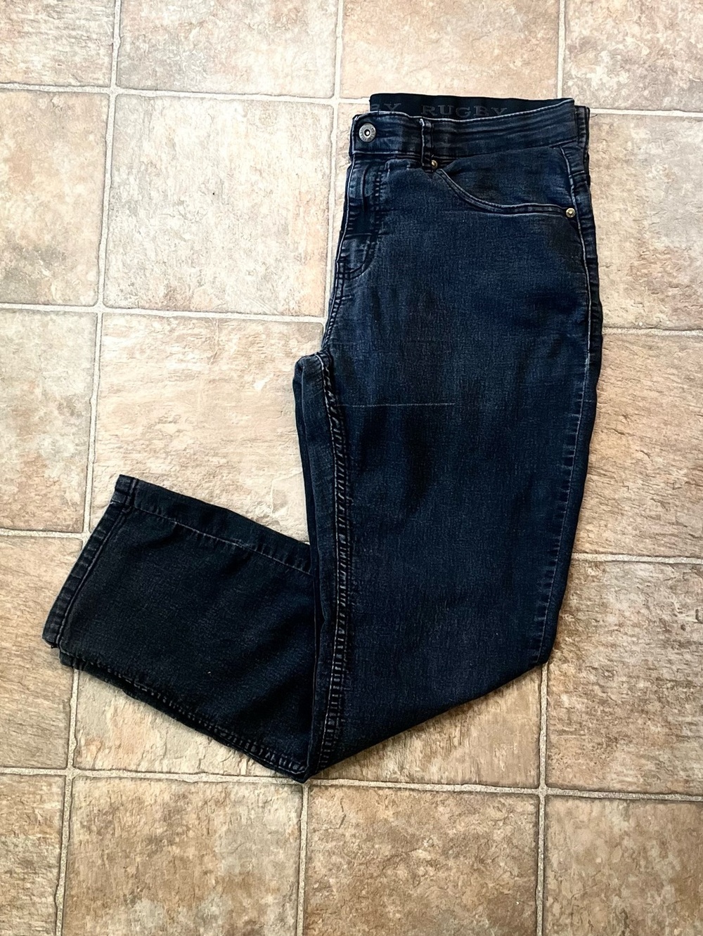 Rugby University Men’s Black Straight Leg Jeans 36x30 -GUC